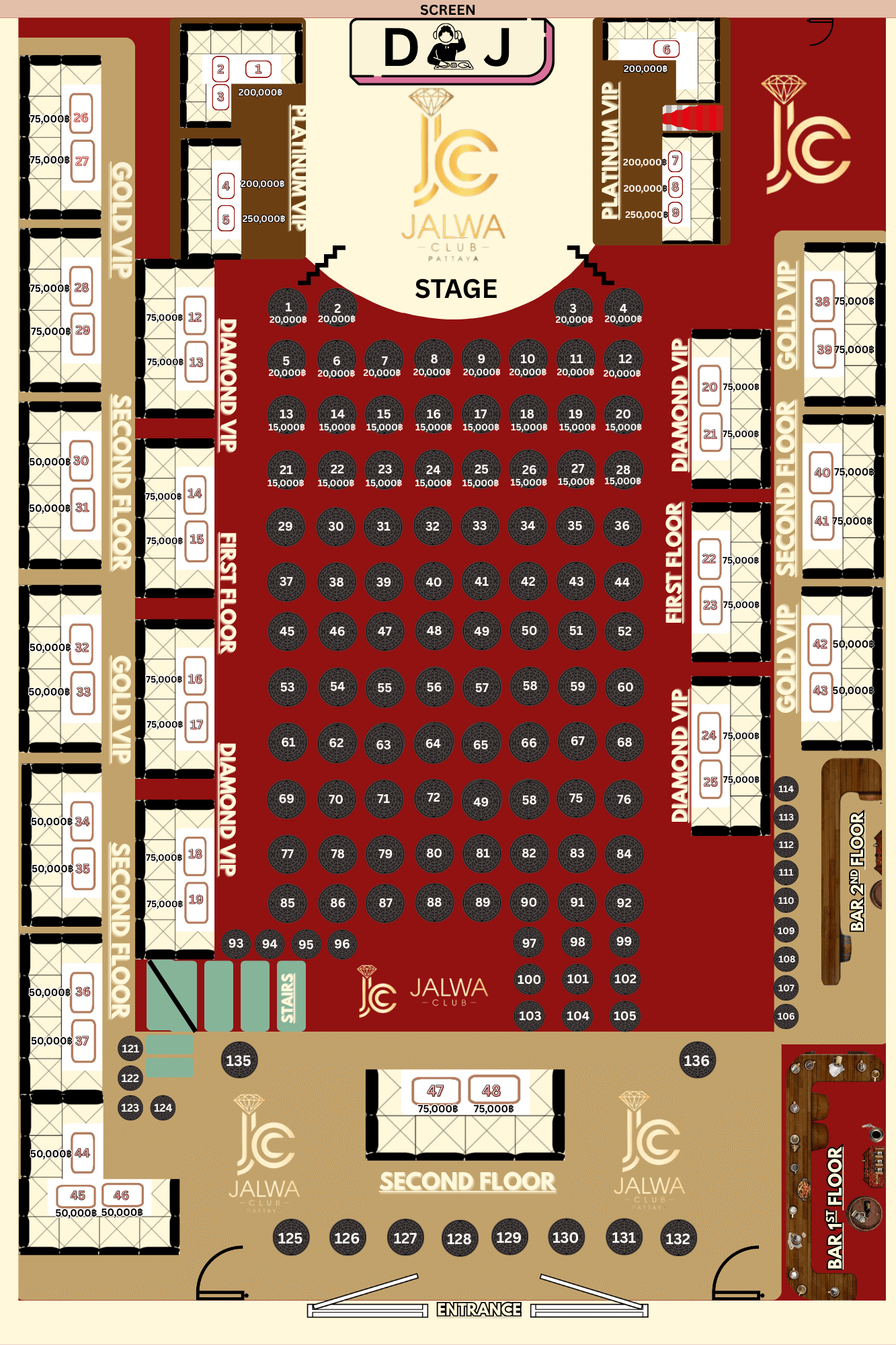 Table Layout for Bobby Deol Event